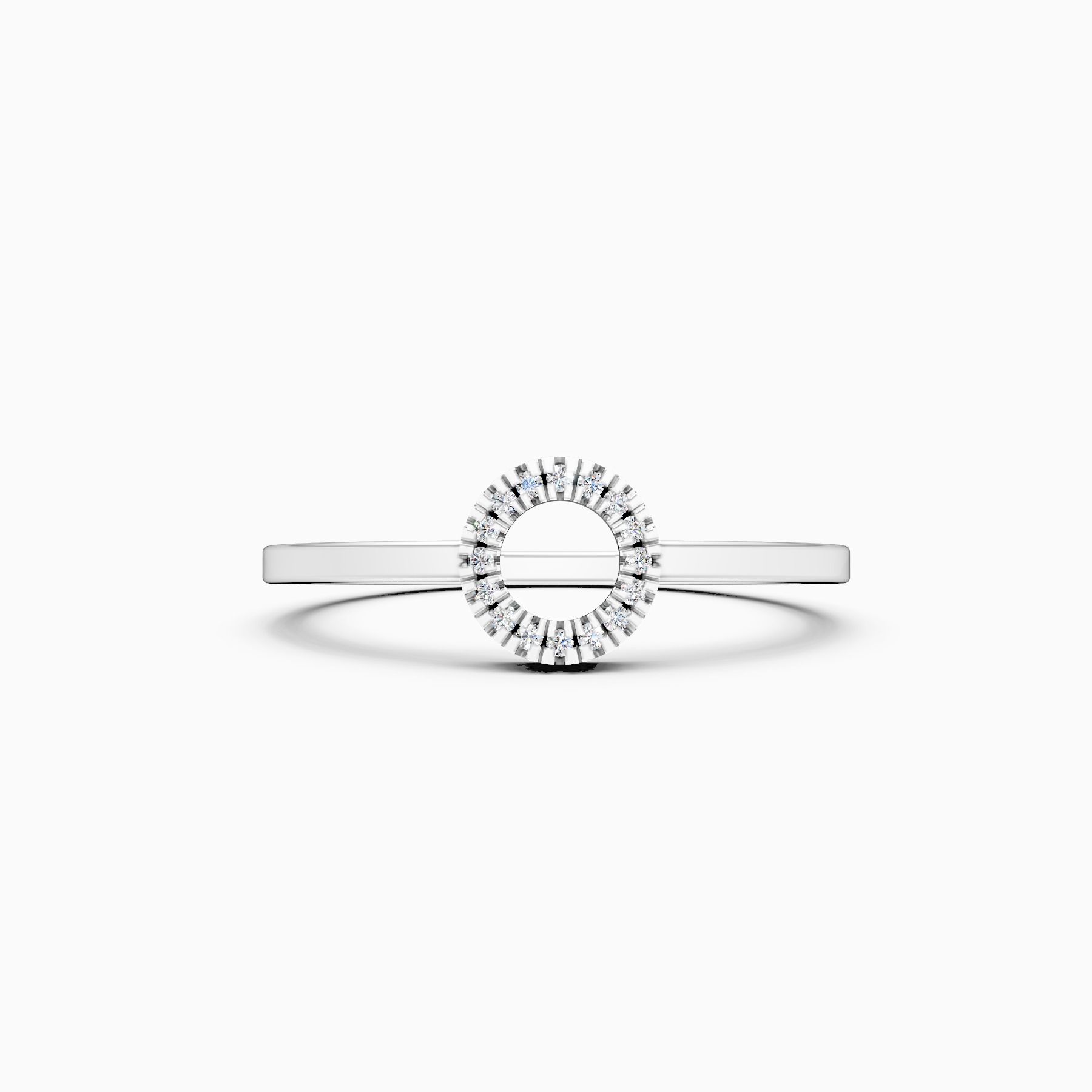 Unique Open Circle Round Diamond Ring